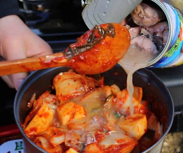 kimchi camping stew