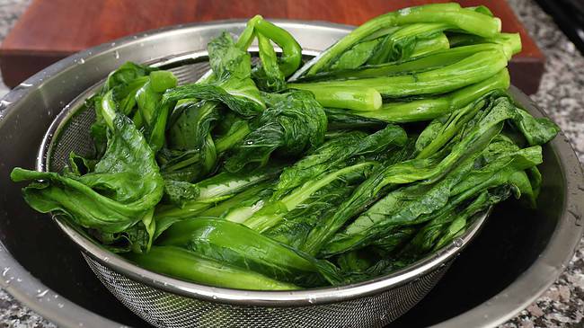 salted and rinsed mustard greens