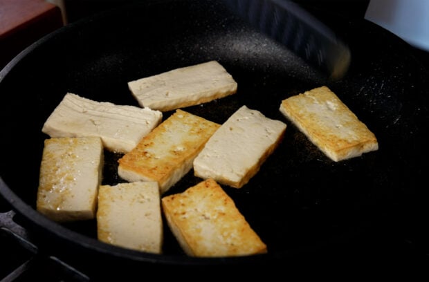 Golden brown tofu