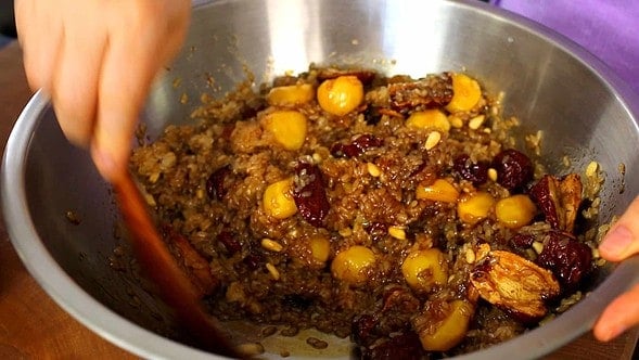 yaksik (Sweetened Rice with Dried Fruits and Nuts: 약식)